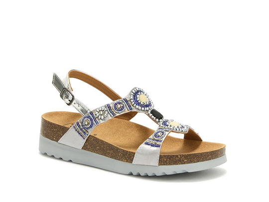 BOGOTÁ SANDAL SILVER/BLUE