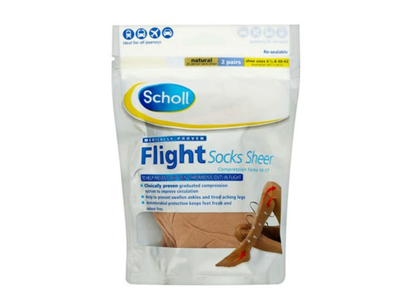 Flight Socks Sheer 2 Pairs SZ 6-8 / 40-42