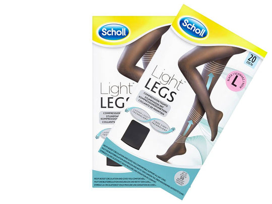Light Legs Tights Black 20 Den Large 2 Packs