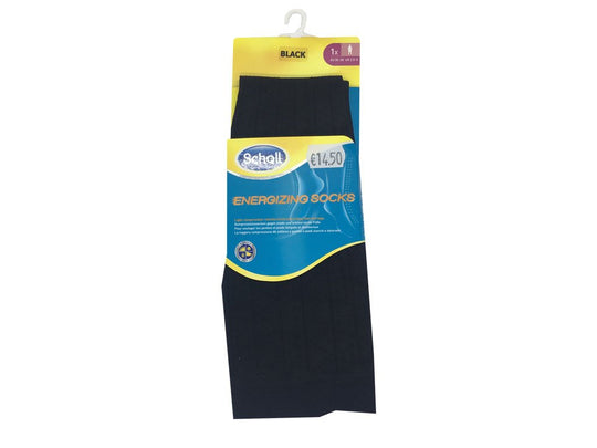 Scholl Socks Energize Ribbed Black SZ 43-46 / M 1 Pair